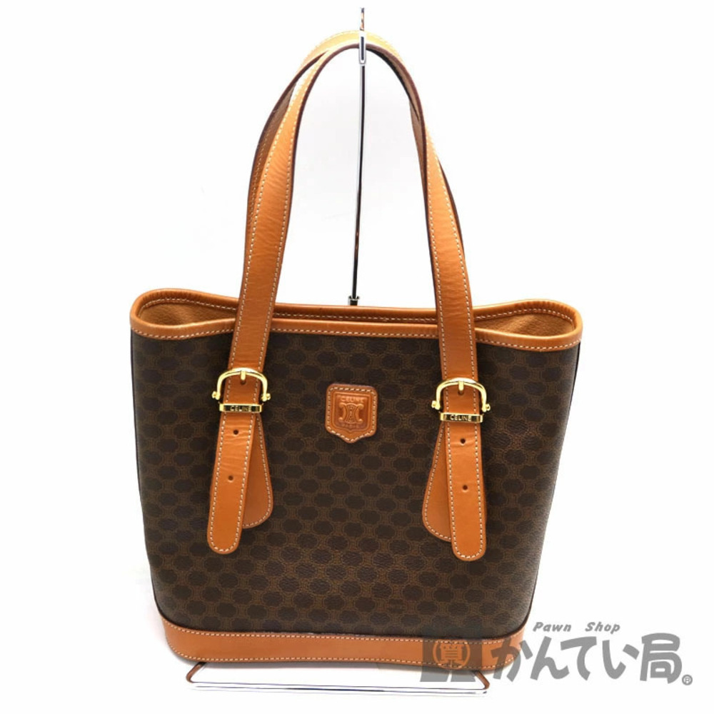 CELINE Macadam handbag leather brown Shoulder hand - Picture 1 of 6